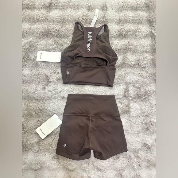 lululemon athletica Tops - NWT Lululemon Logo Tank& Wunder Train HR Short 4”  Size 4 Espresso Bundle